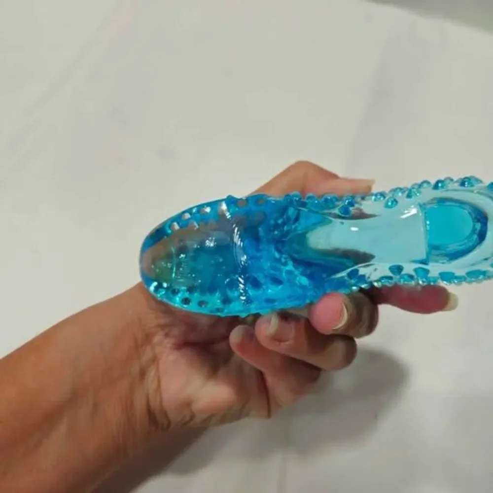 Fenton Blue Glass Slipper Decor